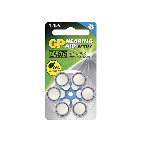 GP Jednorazowa cynkowo-powietrzna. baterie ZA, 6-pack