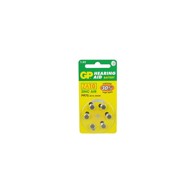 GP Jednorazowa cynkowo-powietrzna. baterie ZA, 6-pack