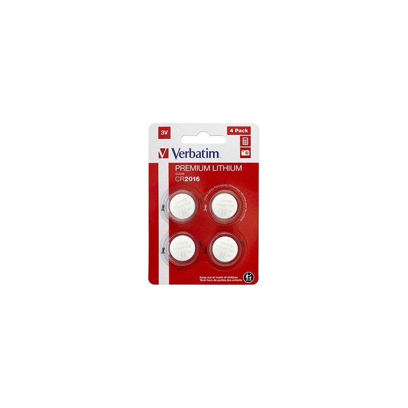 Verbatim Jednorazowa litowa baterie CR2016, 4-pack