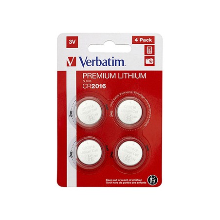 Verbatim Jednorazowa litowa baterie CR2016, 4-pack