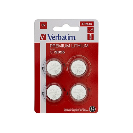 Verbatim Jednorazowa litowa baterie CR2025, 4-pack
