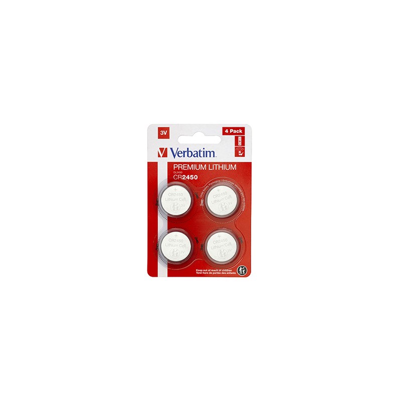 Verbatim Jednorazowa litowa baterie CR2450, 4-pack