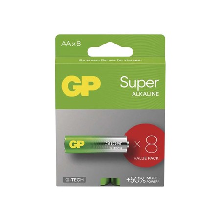 GP Jednorazowa alkaliczna baterie AA, 8-pack