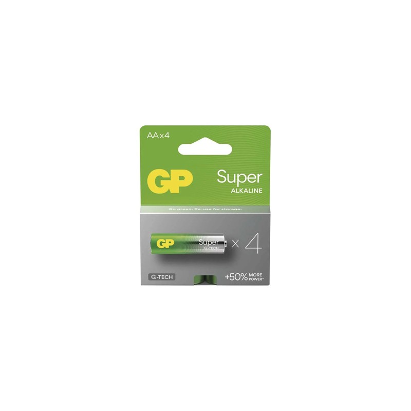 GP Super Jednorazowa alkaliczna baterie AA, 4-pack