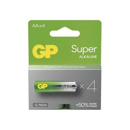 GP Super Jednorazowa alkaliczna baterie AA, 4-pack