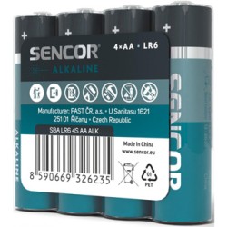 Sencor Jednorazowa alkaliczna baterie AA, 4-pack