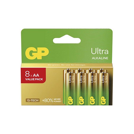 GP Ultra Jednorazowa alkaliczna baterie AA, 8-pack