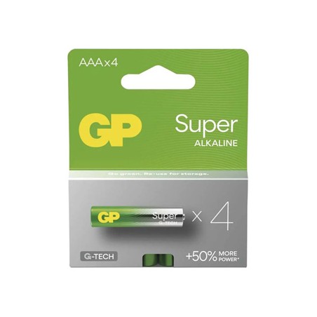 GP Super Jednorazowa alkaliczna baterie AAA, 4-pack