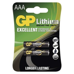 GP Jednorazowa litowa baterie AAA, 2-pack