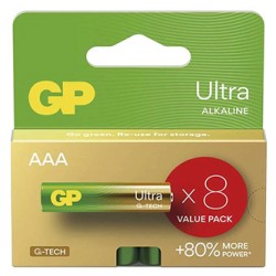 GP Ultra Jednorazowa alkaliczna baterie AAA, 8 pack