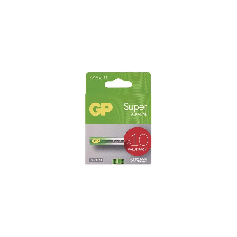 GP Super Jednorazowa alkaliczna baterie AAA, 10-pack