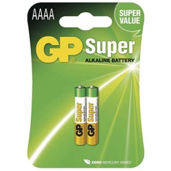GP Jednorazowa alkaliczna baterie AAAA, 2-pack
