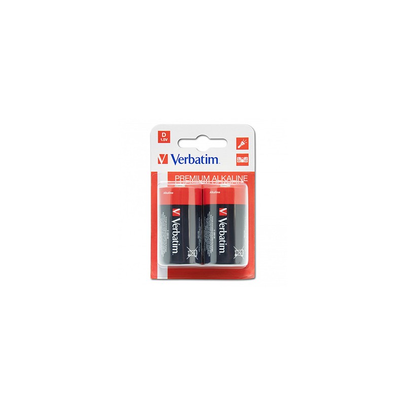 Verbatim Jednorazowa alkaliczna baterie D, 2-pack