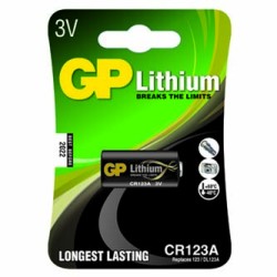 GP Jednorazowa foto litowa baterie CR123A, 1-pack