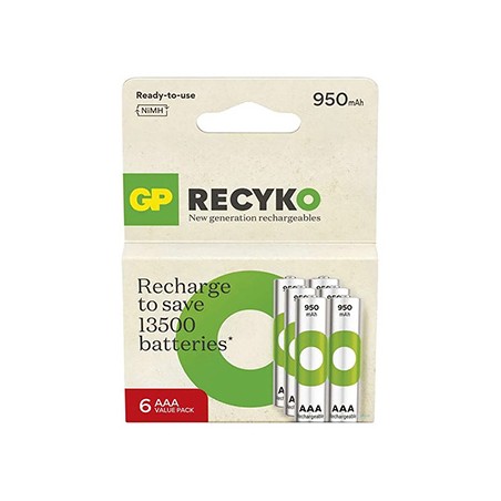 Akumulatorki, AAA (HR03), 950 mAh, GP, 6-pack