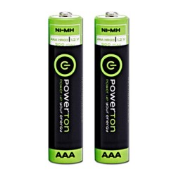 Akumulatorki, AAA (HR03), 900 mAh, Powerton, 2-pack, EOL