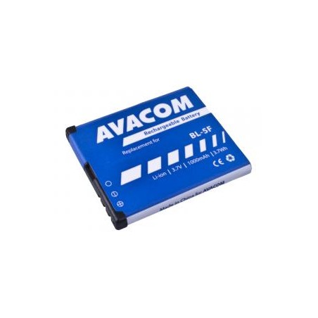 Avacom baterie dla Nokia N95, E65, Li-Ion, 3.6V, GSNO-BL5F-S1000A, 1000mAh, 3.6Wh, zastępuje  BL-5F