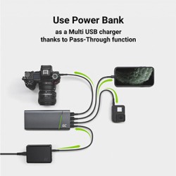 Power Bank Green Cell GC PowerPlay Ultra 26800mAh 128W 4-port do laptop, MacBook, iPad, iPhone, Nintendo Switch i more