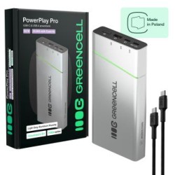 Power bank Greencell PowerPlay PRO 20800mAh 65W – – szybkie, ładowania, PD Ultra, Charge made in Poland