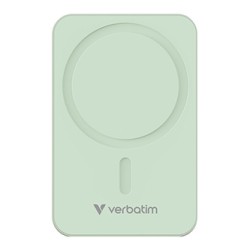 Verbatim powerbank z ładowaniem bezprzewodowym 5V, ładowanie telefonu, 32224, 20000mAh, Mocowanie magnetyczne, Zielony