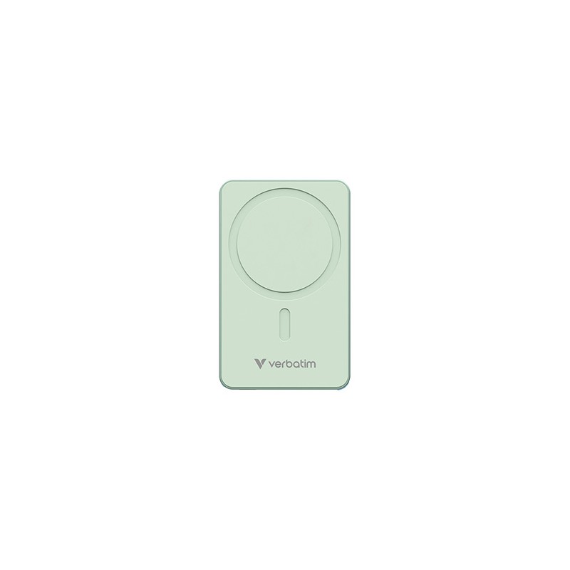 Verbatim powerbank z ładowaniem bezprzewodowym 5V, ładowanie telefonu, 32226, 5000mAh, Mocowanie magnetyczne, zielona