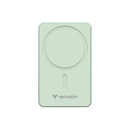 Verbatim powerbank z ładowaniem bezprzewodowym 5V, ładowanie telefonu, 32228, 10000mAh, Mocowanie magnetyczne, Zielony
