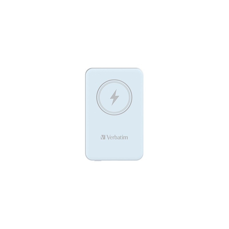 Verbatim powerbank z ładowaniem bezprzewodowym 5V, ładowanie telefonu, 32242, 5 000mAh, Mocowanie magnetyczne, niebieska