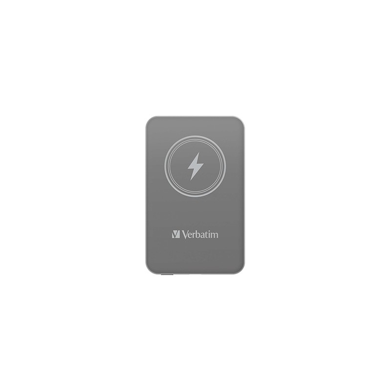 Verbatim powerbank z ładowaniem bezprzewodowym 5V, ładowanie telefonu, 32244, 5 000mAh, Mocowanie magnetyczne, szara