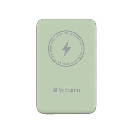 Verbatim powerbank z ładowaniem bezprzewodowym 5V, ładowanie telefonu, 32246, 10 000mAh, Mocowanie magnetyczne, zielona