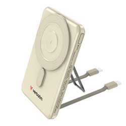 Verbatim Powerbank Charge ,n, Go z dwoma kablami 5V, ładowanie telefonu, 32253, 5 000mAh, Mocowanie magnetyczne, złota