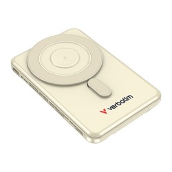 Verbatim Powerbank Charge ,n, Go z dwoma kablami 5V, ładowanie telefonu, 32253, 5 000mAh, Mocowanie magnetyczne, złota