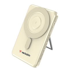 Verbatim Powerbank Charge ,n, Go z dwoma kablami 5V, ładowanie telefonu, 32253, 5 000mAh, Mocowanie magnetyczne, złota