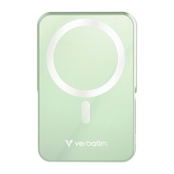Verbatim powerbank z ładowaniem bezprzewodowym 5V, ładowanie telefonu, 32259, 10 000mAh, Mocowanie magnetyczne, zielona