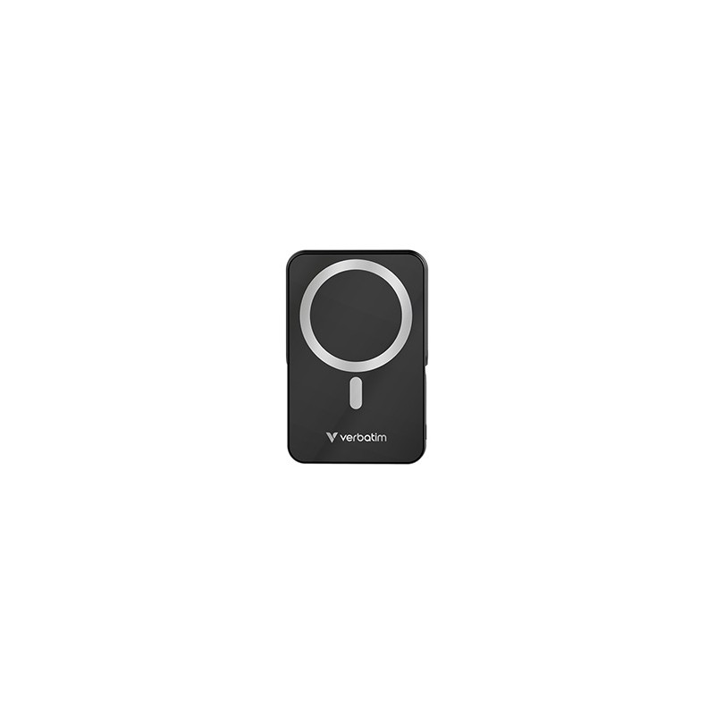Verbatim powerbank z ładowaniem bezprzewodowym 5V, ładowanie telefonu, 32264, 10 000mAh, Mocowanie magnetyczne, czarna