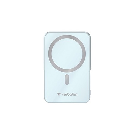 Verbatim powerbank z ładowaniem bezprzewodowym 5V, ładowanie telefonu, 32266, 10 000mAh, Mocowanie magnetyczne, Niebieska