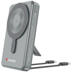 Verbatim power bank Charge n Go 2C  Display, kabel 12V, ładowanie telefonu, 32272, 10000mAh, Mocowanie magnetyczne, Szary