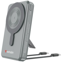 Verbatim power bank Charge n Go 2C  Display, kabel 12V, ładowanie telefonu, 32272, 10000mAh, Mocowanie magnetyczne, Szary