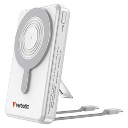 Verbatim power bank Charge n Go 2C  Display, kabel 12V, ładowanie telefonu, 32273, 10000mAh, Mocowanie magnetyczne, srebrna