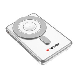Verbatim powerbank Charge ,n, Go 2C z dwoma kablami 5V, ładowanie telefonu, 32276, 5 000mAh, Mocowanie magnetyczne, srebrna