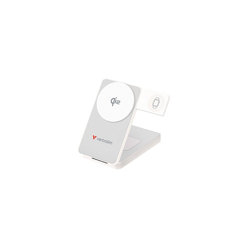 Verbatim powerbank Charge ,n, Go Qi2 5/9/12V, ładowanie telefonu, zegarka, Airpods, 32296, 10000mAh, Mocowanie magnetyczne, biał