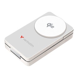 Verbatim powerbank Charge ,n, Go Qi2 5/9/12V, ładowanie telefonu, zegarka, Airpods, 32296, 10000mAh, Mocowanie magnetyczne, biał