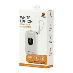 Powerton ENERGY WHITE EDITION Powerbank 10000mAh, 2x USB-C, 22.5W, zintegrowane kable, biała