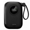 Powerton ENERGY DARK EDITION Powerbank 10000mAh, 2x USB-C, 22.5W, zintegrowane kable, czarna