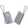 Powerton ENERGY MAGCORE bezprzewodowy magnetyczny powerbank 10000mAh, 1x USB-C, 22.5W, zintegrowany kabel USB-C, Srebrny