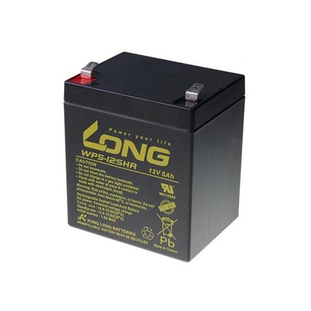 Long akumulator kwasowo-ołowiowy HighRate F2 dla UPS, EZS, EPS, 12V, 5Ah, PBLO-12V005-F2AH