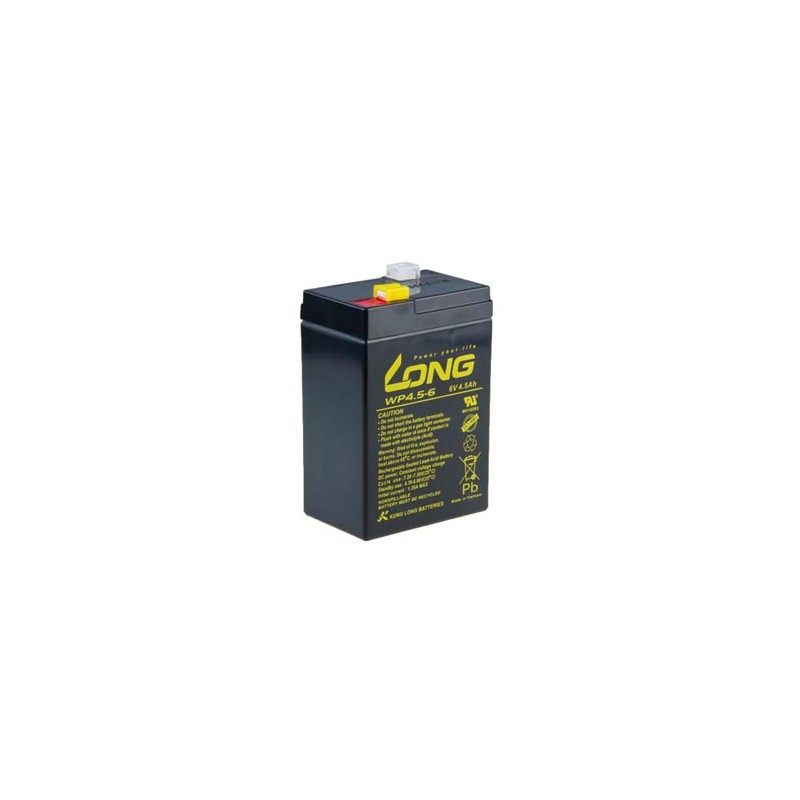 Long akumulator kwasowo-ołowiowy F1 dla UPS, EZS, EPS, 6V, 4.5Ah, PBLO-6V004,5-F1A