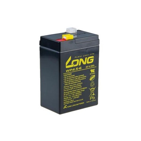 Long akumulator kwasowo-ołowiowy F1 dla UPS, EZS, EPS, 6V, 4.5Ah, PBLO-6V004,5-F1A