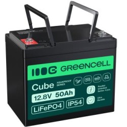 Green Cell CUBE LiFePO4 50Ah 12.8V 640Wh lithium Iron fosforan bateria do kamperów, wózek golfowy, elektrownia wiatrowa