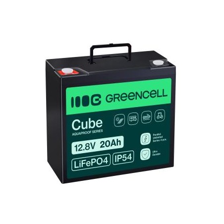 Green Cell CUBE LiFePO4 20Ah 12.8V 256Wh lithium Iron fosforan bateria do ciągnik, kosiarka do trawy, pojazdy elektryczne