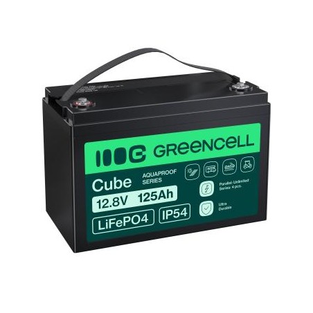 Green Cell CUBE LiFePO4 125Ah 12.8V 1600Wh lithium Iron fosforan bateria do kamperów, Solar, Off-Grid System, łodzi